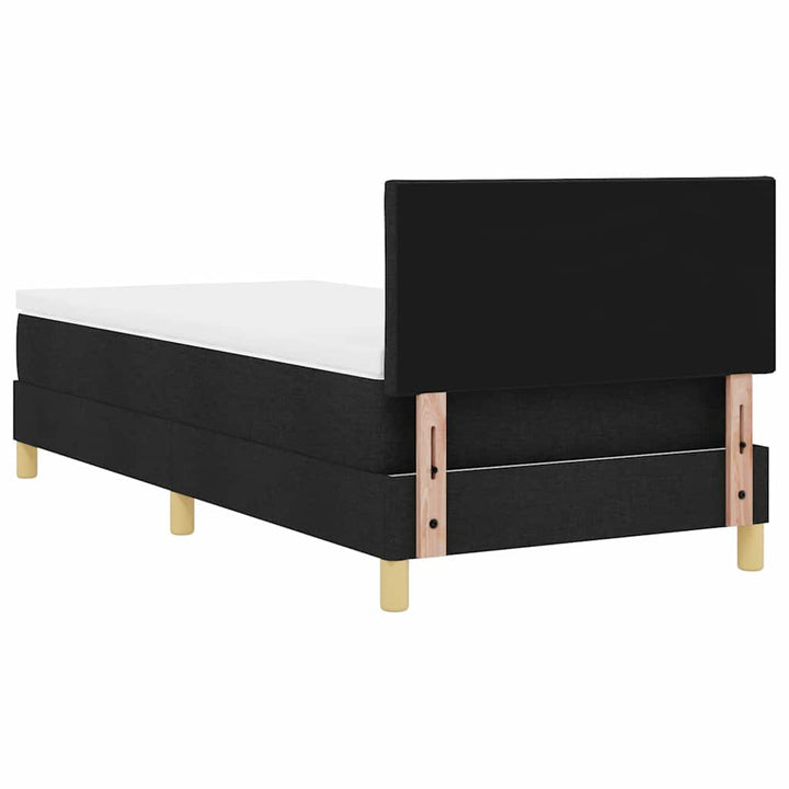Box spring seng med pude med hovedgærde Sort 90 x 200 cm Stof