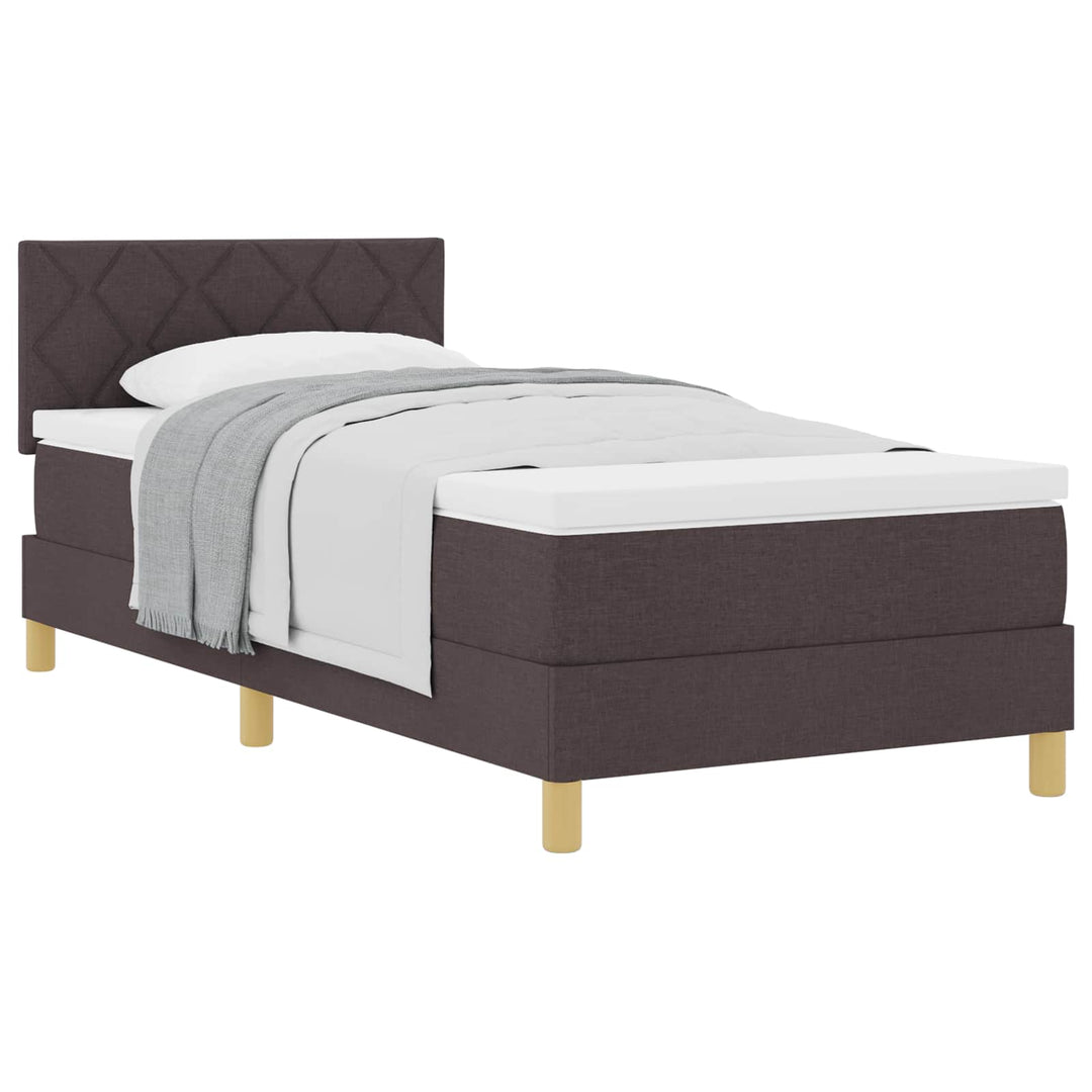 Box spring seng med pude Mørk Brun 90 x 200 cm Stof