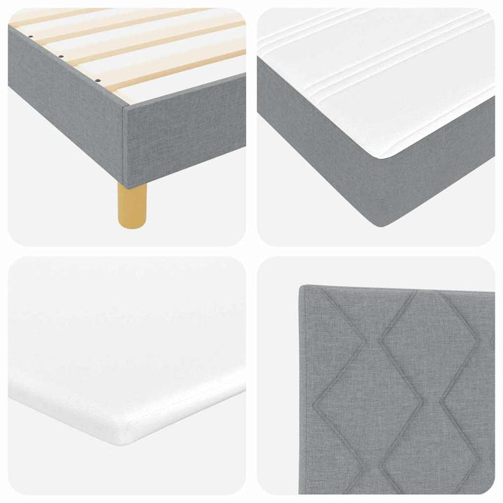 Box spring seng med pude Lysegrå 100 x 200 cm Stof