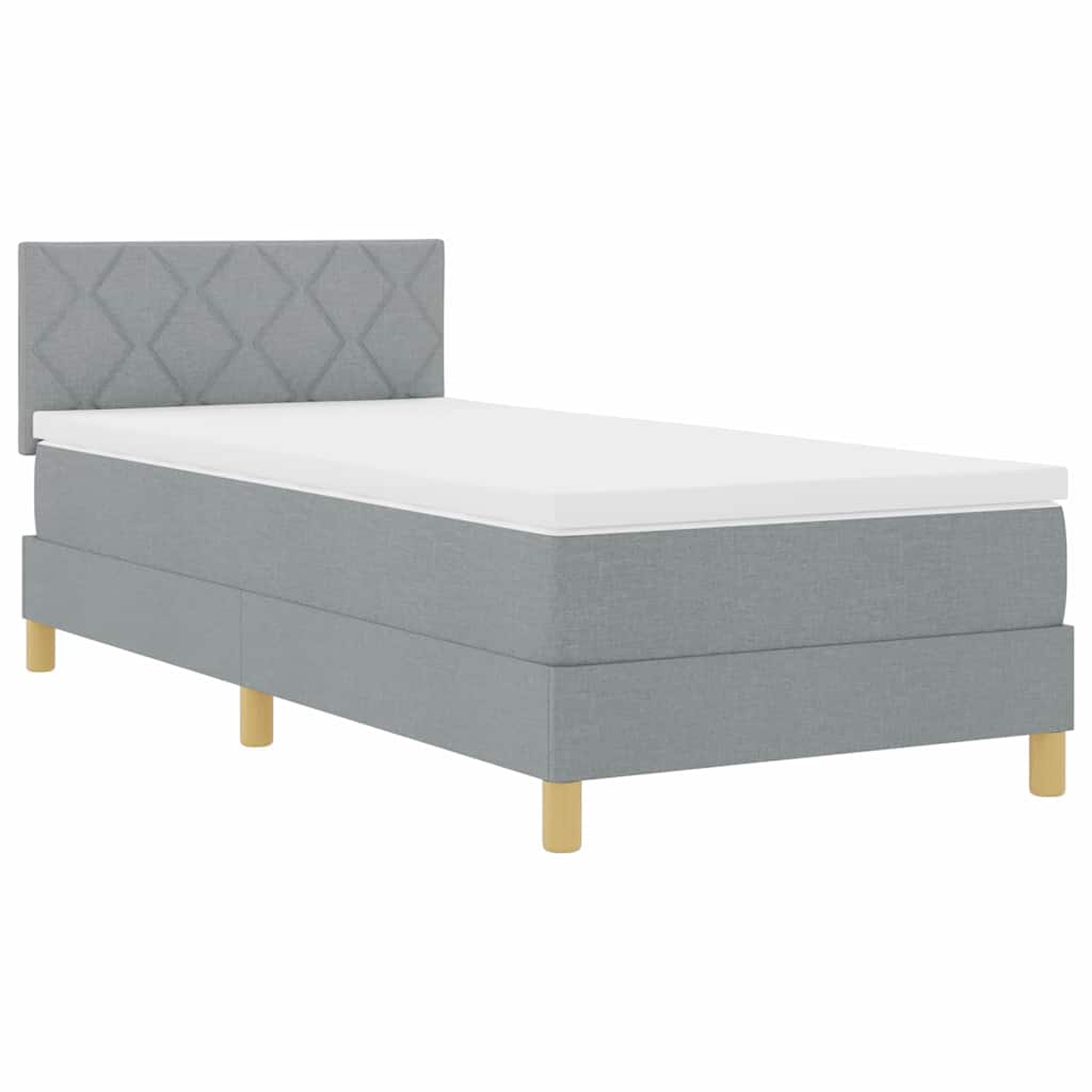 Box spring seng med pude Lysegrå 100 x 200 cm Stof