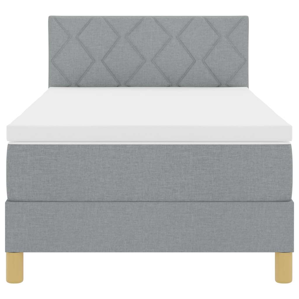 Box spring seng med pude Lysegrå 100 x 200 cm Stof