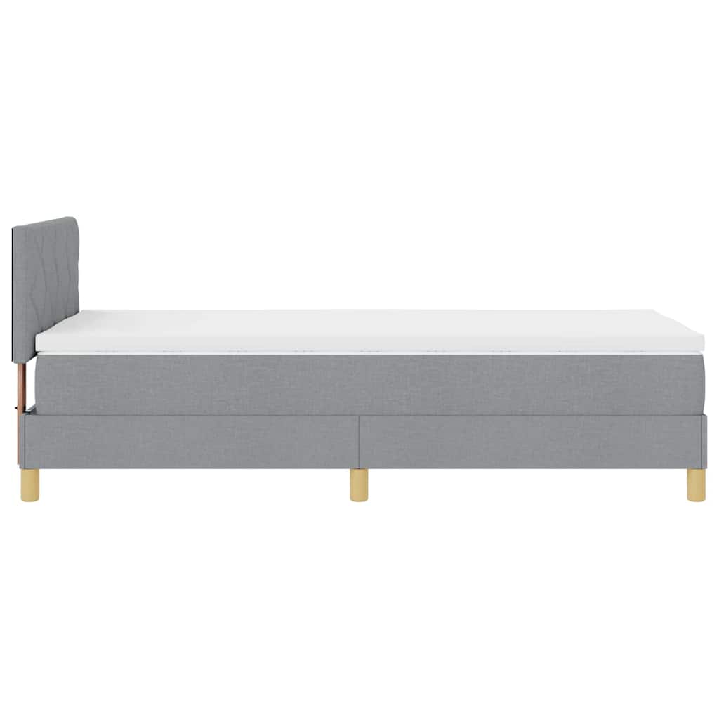 Box spring seng med pude Lysegrå 100 x 200 cm Stof