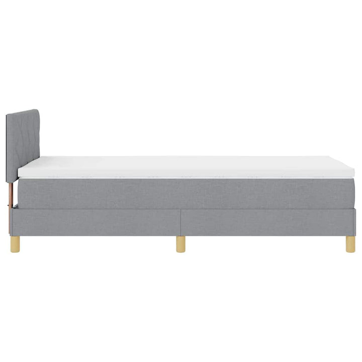Box spring seng med pude Lysegrå 100 x 200 cm Stof