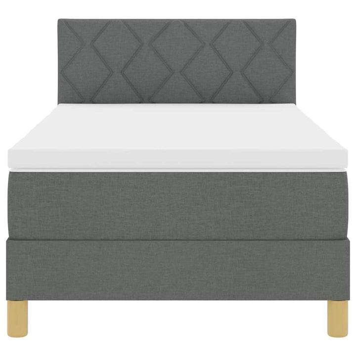 Box spring seng med pude Mørkegrå 100 x 200 cm Stof