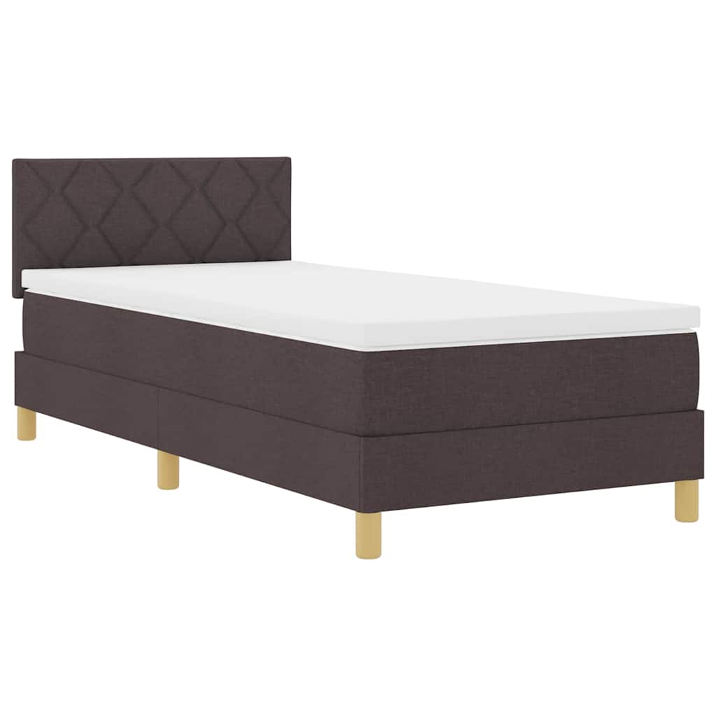 Box spring seng med pude Mørk Brun 100 x 200 cm Stof