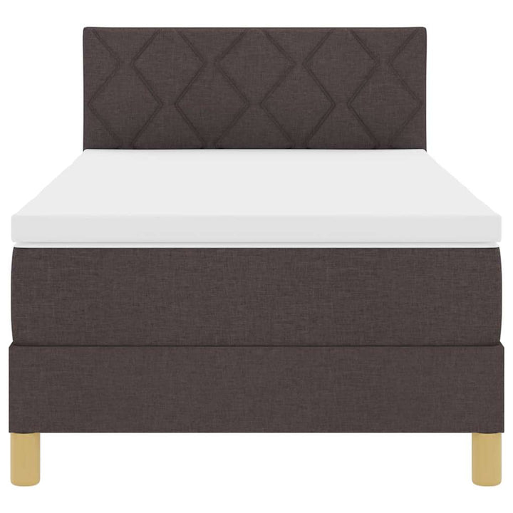 Box spring seng med pude Mørk Brun 100 x 200 cm Stof