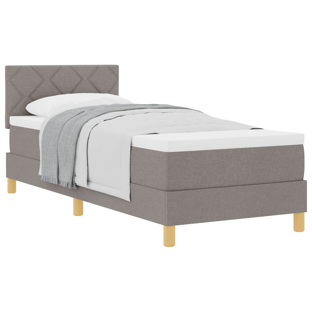 Box spring seng med pude Gråbrun 100 x 200 cm Stof