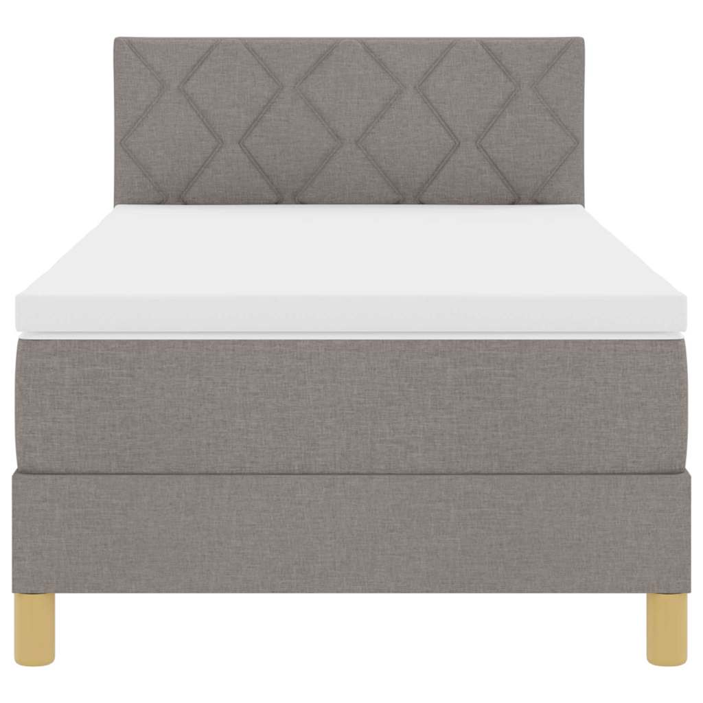 Box spring seng med pude Gråbrun 100 x 200 cm Stof