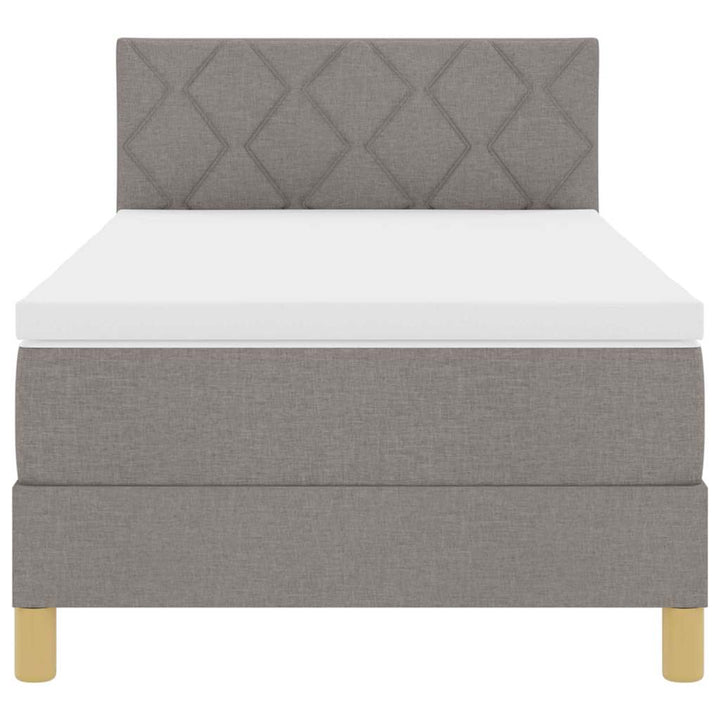 Box spring seng med pude Gråbrun 100 x 200 cm Stof
