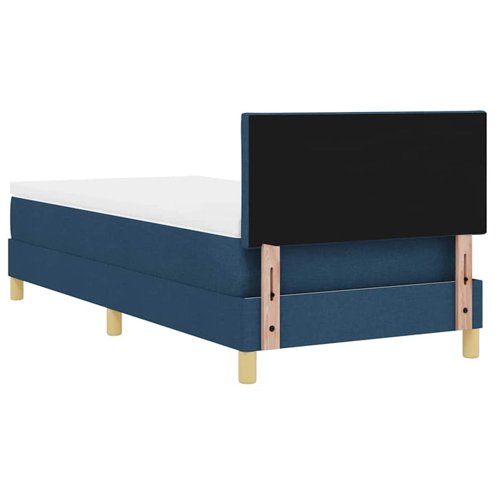 Box spring seng med pude med hovedgærde Blå 100 x 200 cm Stof
