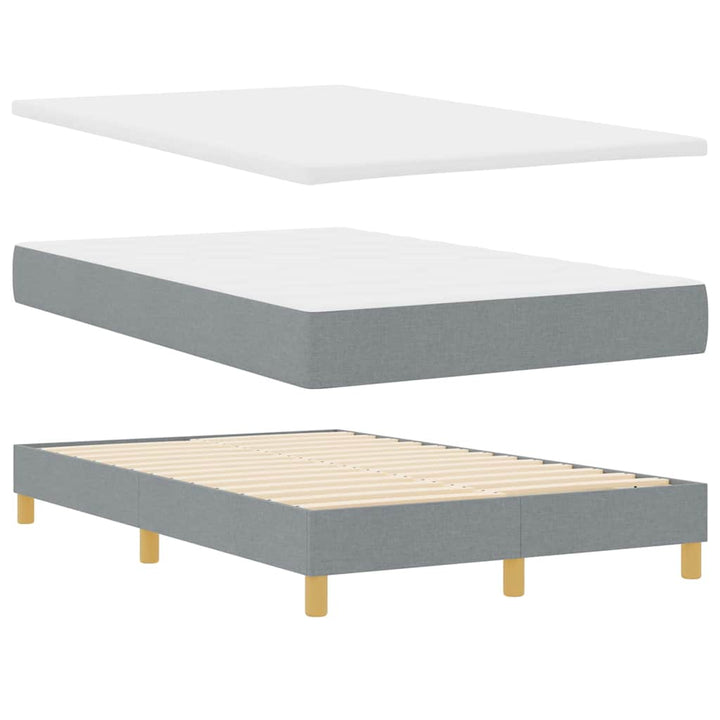 Box spring seng med pude Lysegrå 120 x 190 cm Stof