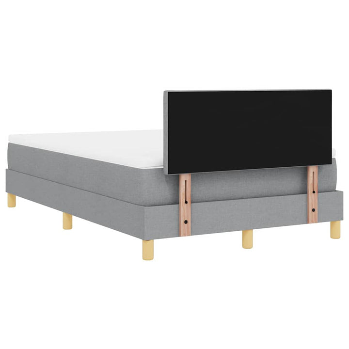 Box spring seng med pude Lysegrå 120 x 190 cm Stof