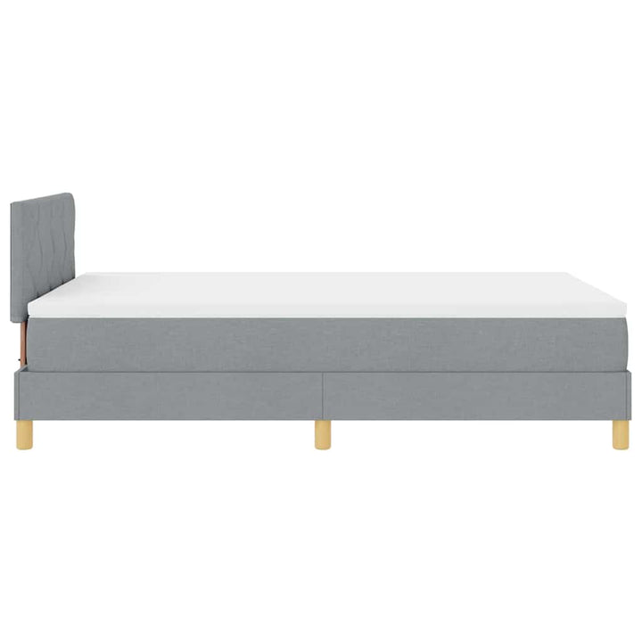 Box spring seng med pude Lysegrå 120 x 190 cm Stof