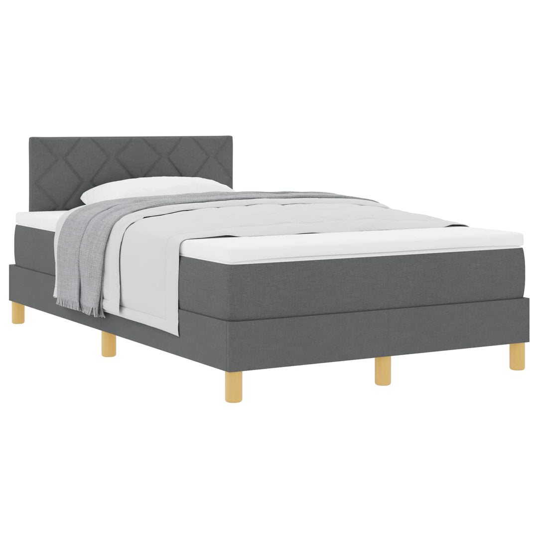 Box spring seng med pude Mørkegrå 120 x 190 cm Stof