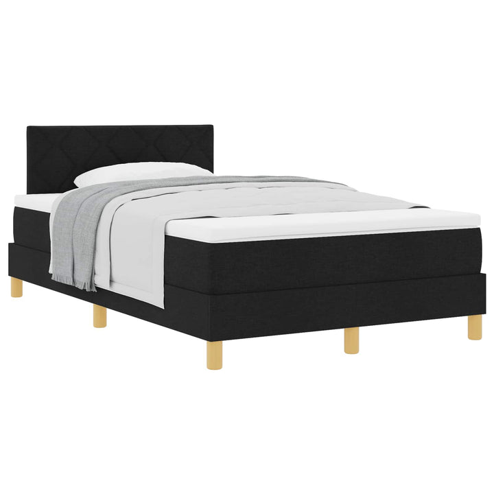 Box spring seng med pude med hovedgærde Sort 120 x 190 cm Stof