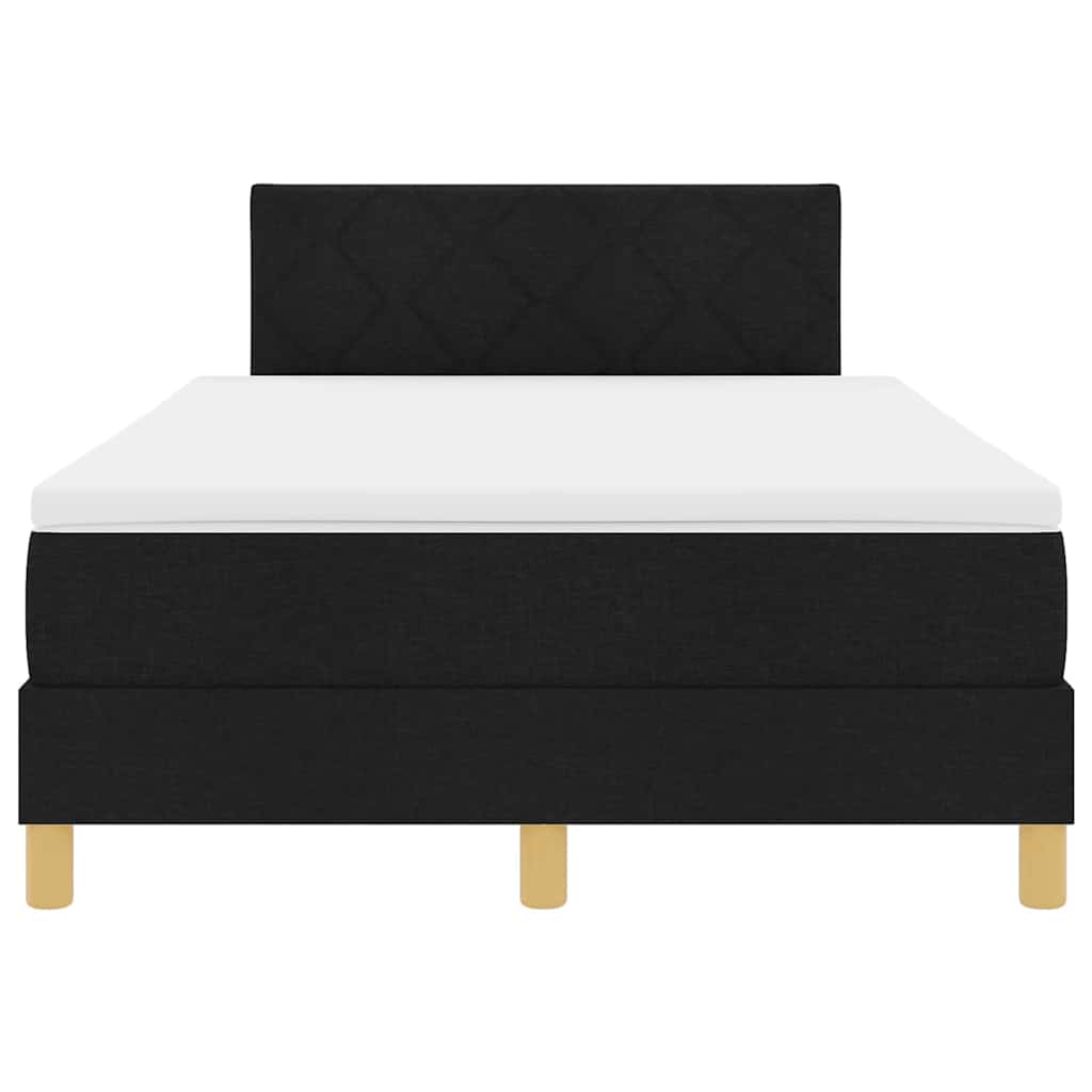 Box spring seng med pude med hovedgærde Sort 120 x 190 cm Stof