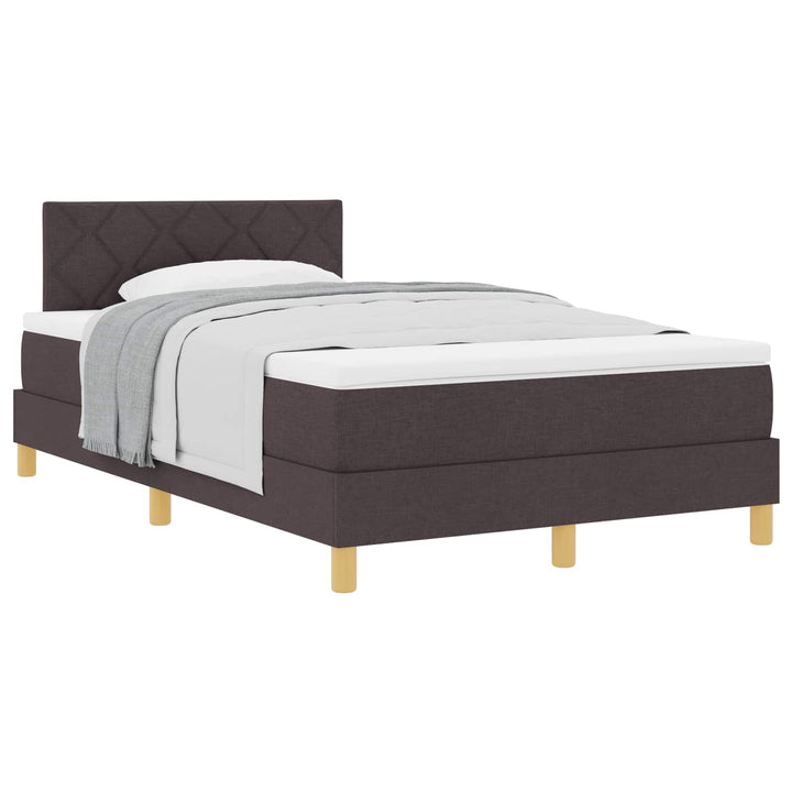 Box spring seng med pude Mørk Brun 120 x 190 cm Stof