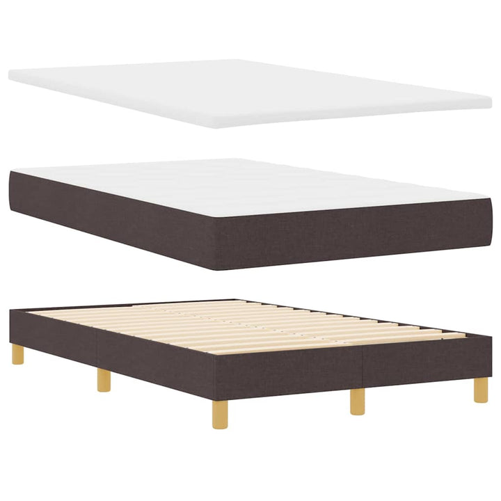 Box spring seng med pude Mørk Brun 120 x 190 cm Stof