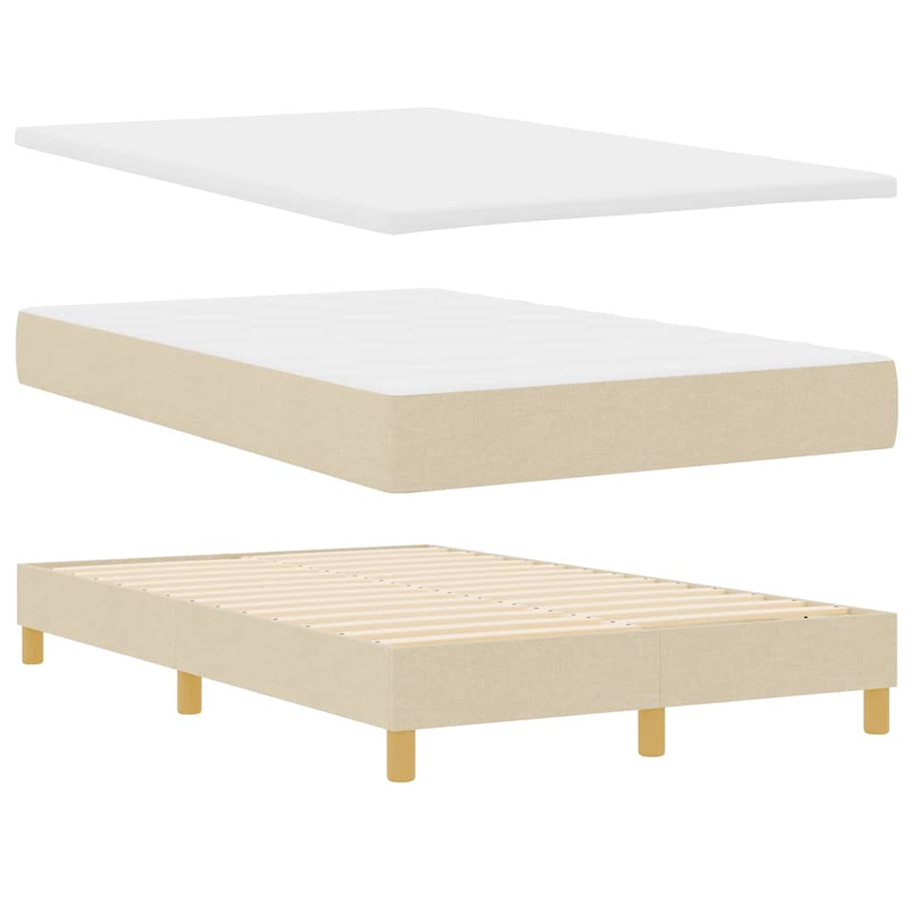 Box spring seng med pude med hovedgærde Creme 120 x 190 cm Stof