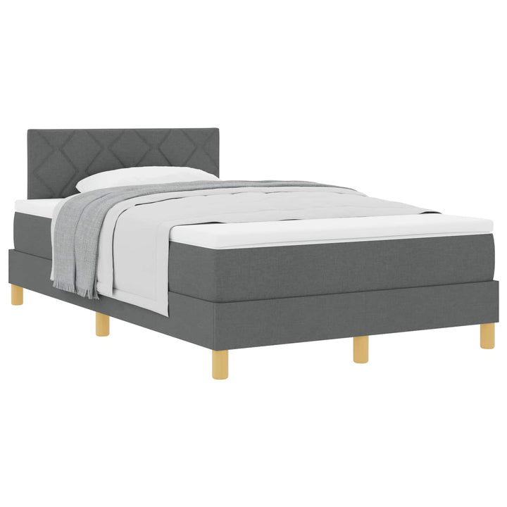 Box spring seng med pude Mørkegrå 120 x 200 cm Stof