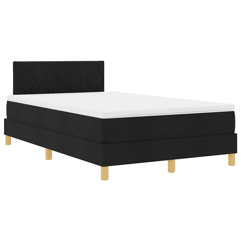 Box spring seng med pude med hovedgærde Sort 120 x 200 cm Stof