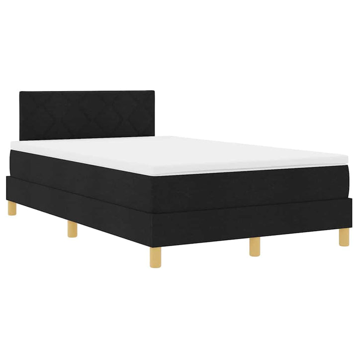 Box spring seng med pude med hovedgærde Sort 120 x 200 cm Stof