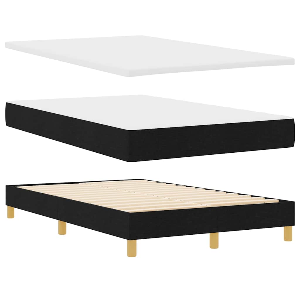 Box spring seng med pude med hovedgærde Sort 120 x 200 cm Stof