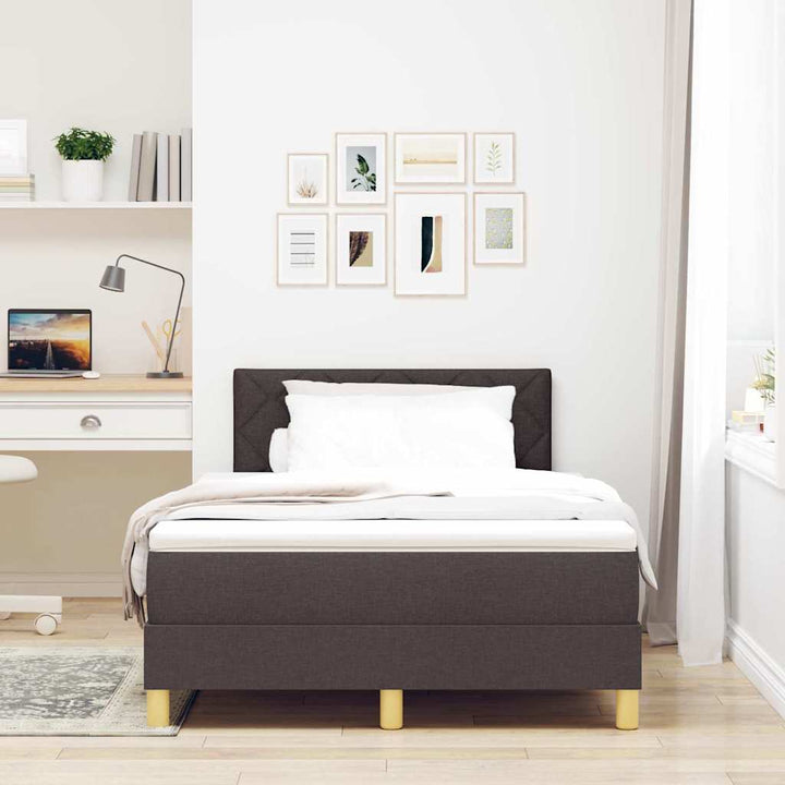 Box spring seng med pude Mørk Brun 120 x 200 cm Stof