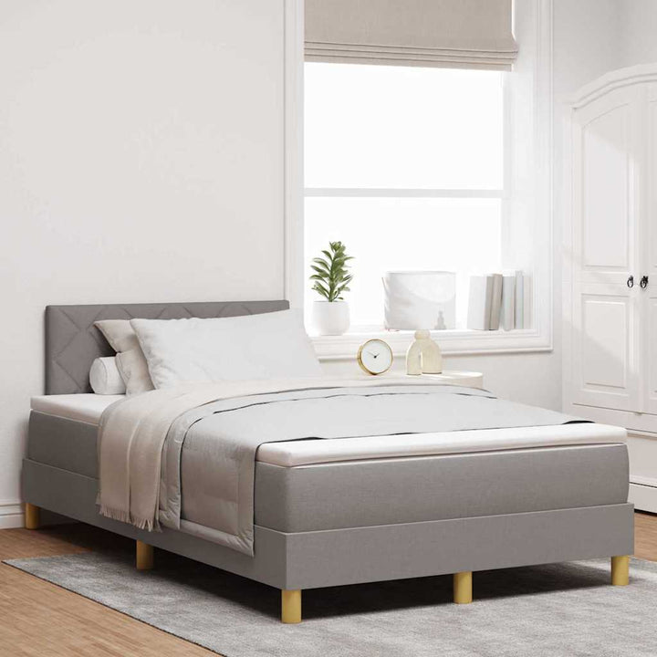 Box spring seng med pude Gråbrun 120 x 200 cm Stof