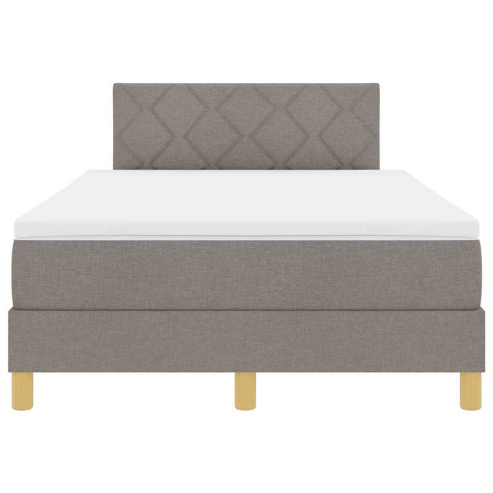 Box spring seng med pude Gråbrun 120 x 200 cm Stof