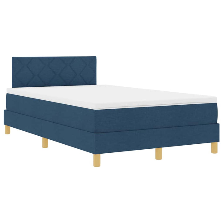 Box spring seng med pude med hovedgærde Blå 120 x 200 cm Stof