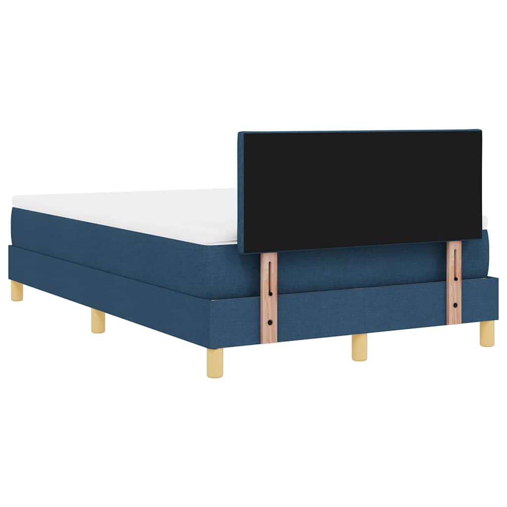 Box spring seng med pude med hovedgærde Blå 120 x 200 cm Stof