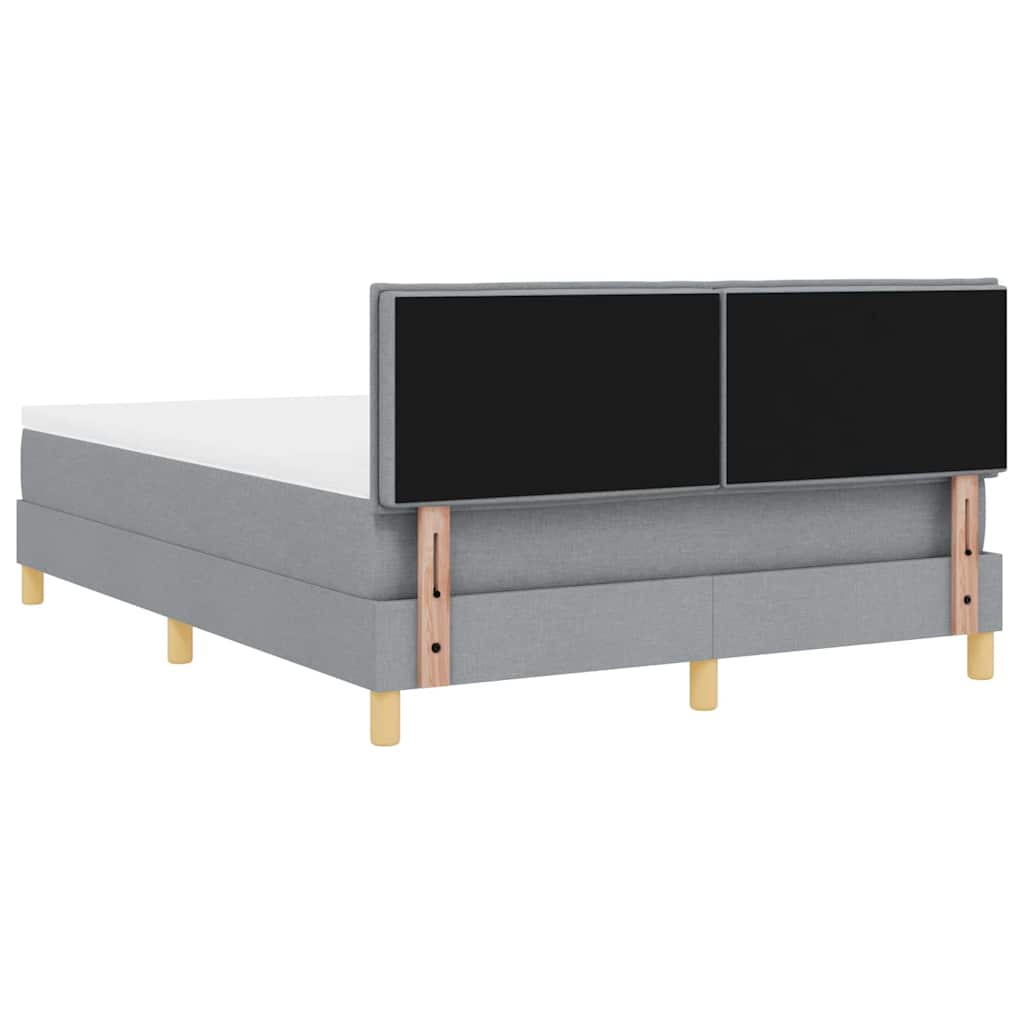 Box spring seng med pude Lysegrå 140 x 190 cm Stof