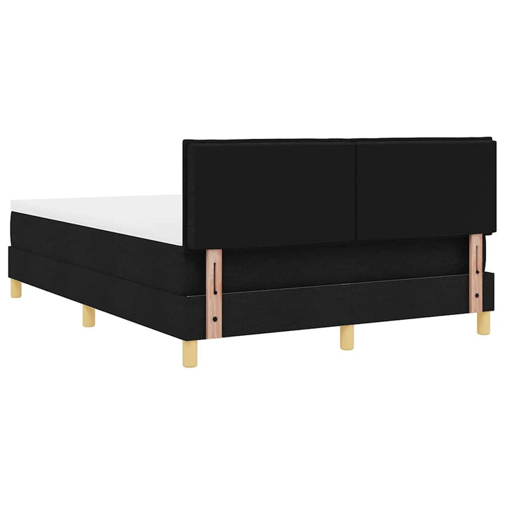 Box spring seng med pude med hovedgærde Sort 140 x 190 cm Stof