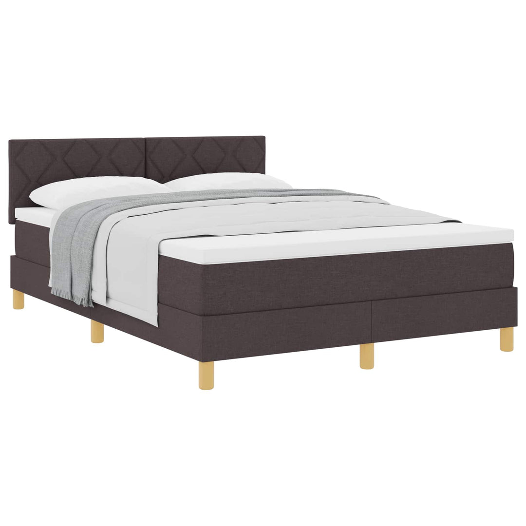 Box spring seng med pude Mørk Brun 140 x 190 cm Stof