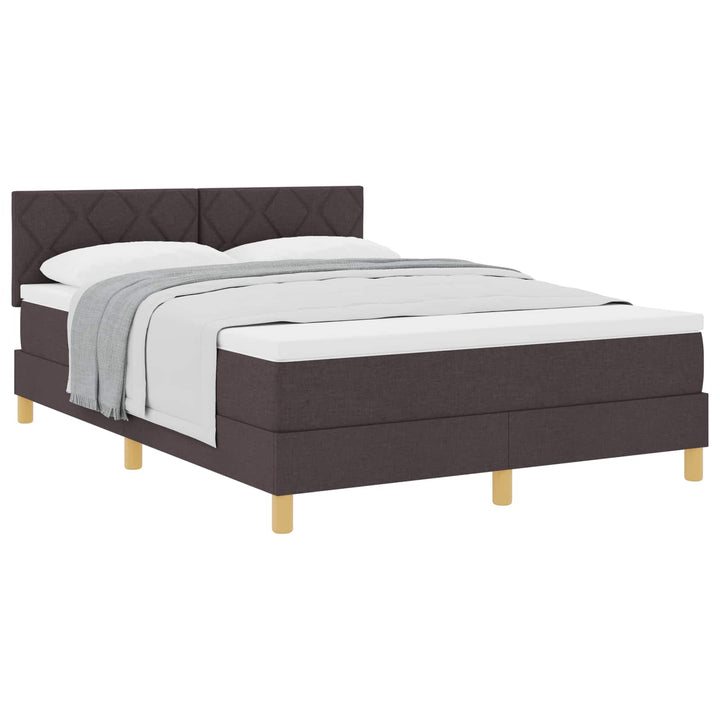 Box spring seng med pude Mørk Brun 140 x 190 cm Stof