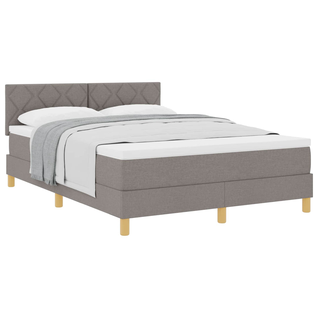 Box spring seng med pude Gråbrun 140 x 190 cm Stof