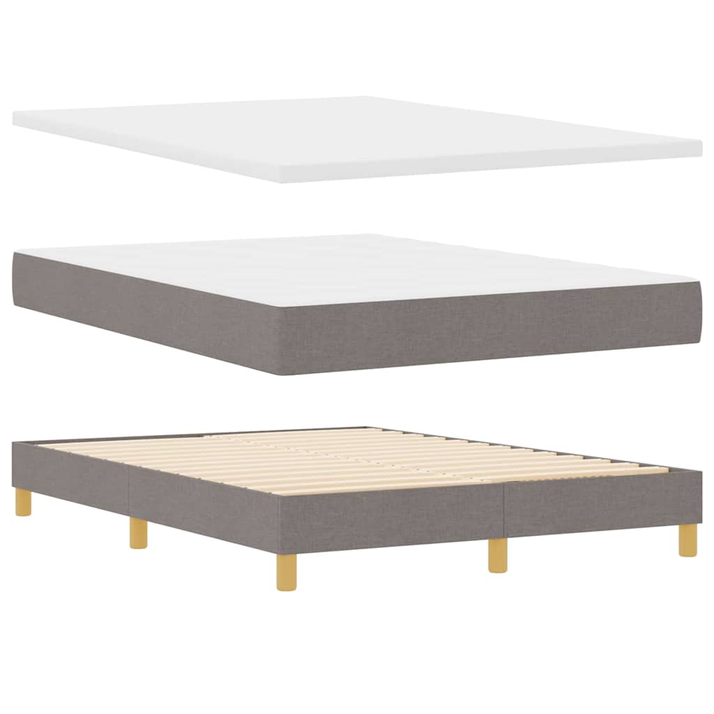 Box spring seng med pude Gråbrun 140 x 190 cm Stof