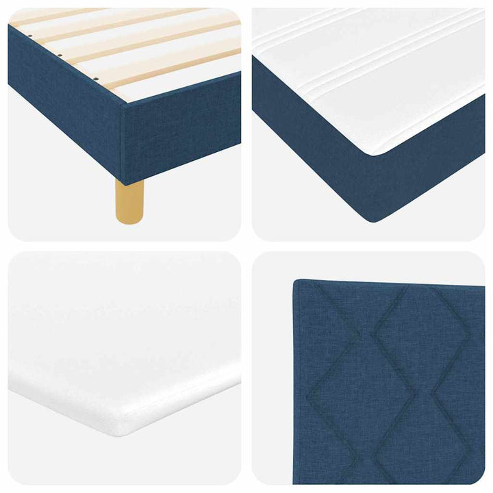 Box spring seng med pude med hovedgærde Blå 140 x 190 cm Stof