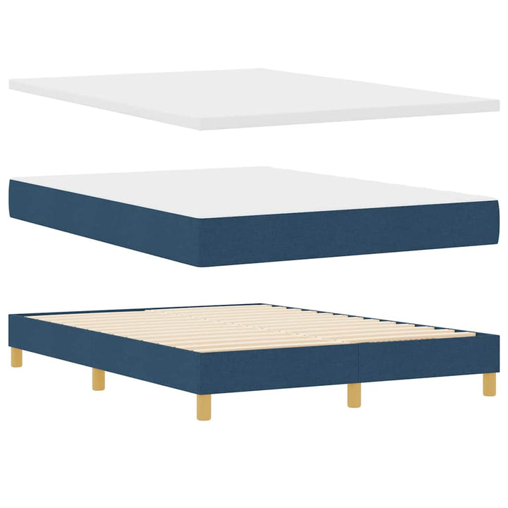 Box spring seng med pude med hovedgærde Blå 140 x 190 cm Stof