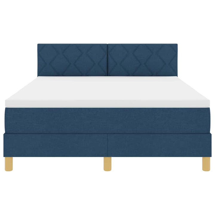 Box spring seng med pude med hovedgærde Blå 140 x 190 cm Stof