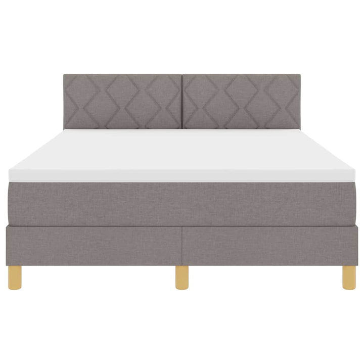 Box spring seng med pude Gråbrun 140 x 200 cm Stof