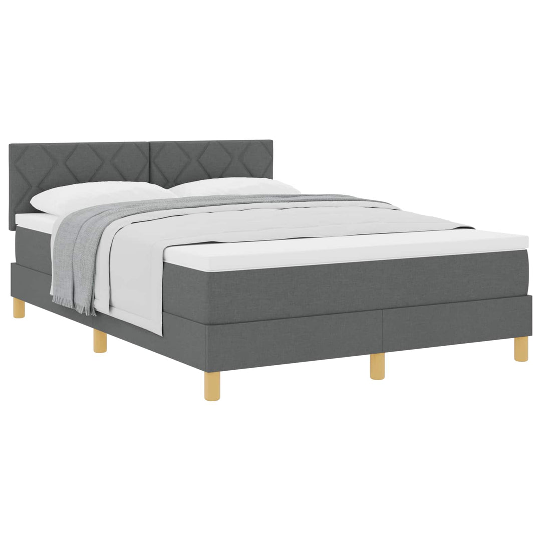 Box spring seng med pude Mørkegrå 160 x 200 cm Stof