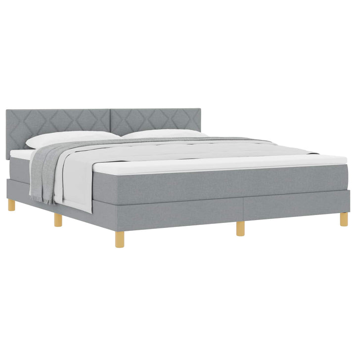 Box spring seng med pude Lysegrå 180 x 200 cm Stof