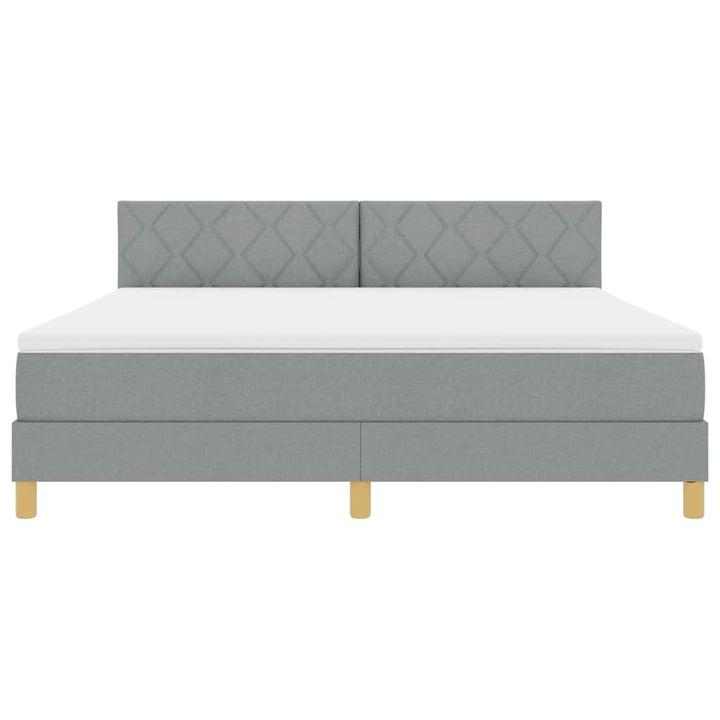 Box spring seng med pude Lysegrå 180 x 200 cm Stof