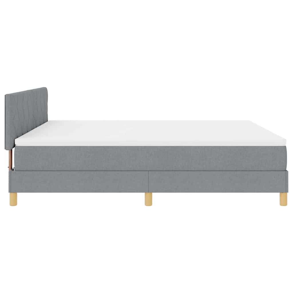 Box spring seng med pude Lysegrå 180 x 200 cm Stof
