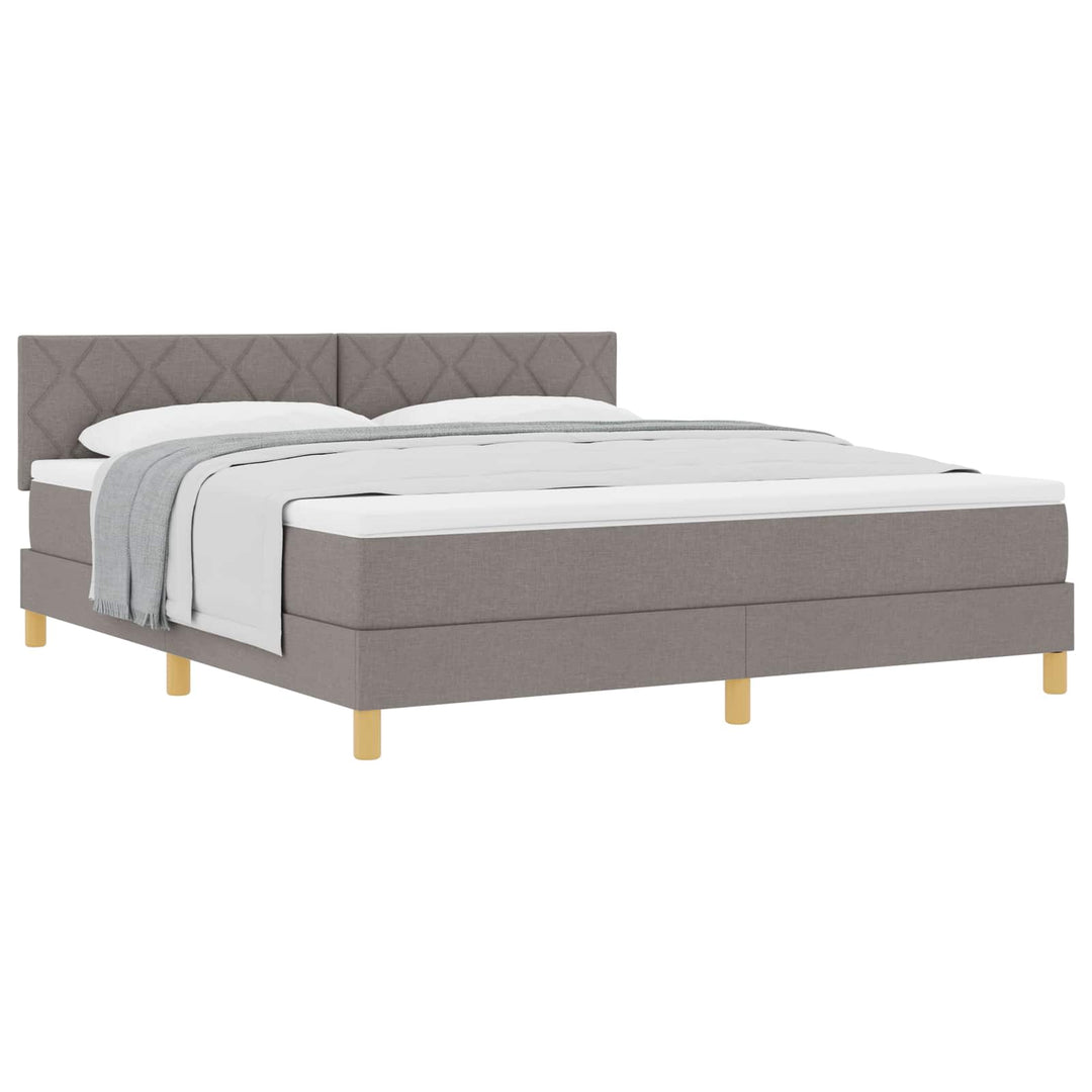 Box spring seng med pude Gråbrun 180 x 200 cm Stof