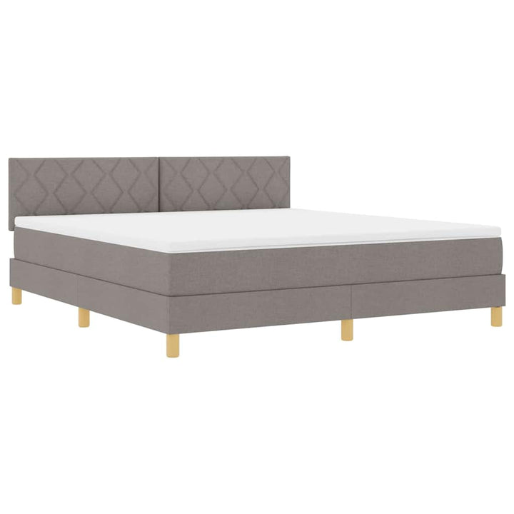 Box spring seng med pude Gråbrun 180 x 200 cm Stof