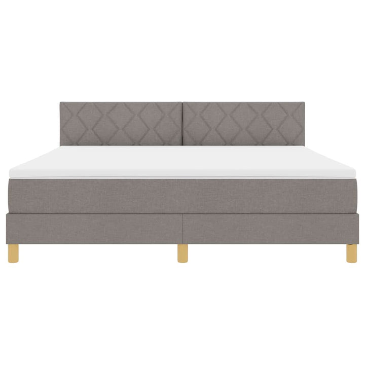Box spring seng med pude Gråbrun 180 x 200 cm Stof