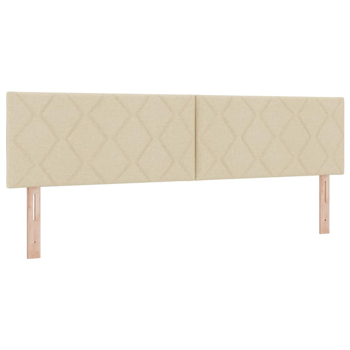 Box spring seng med pude med hovedgærde Creme 180 x 200 cm Stof